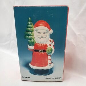 Vintage Ceramic Santa Clause Figurine With Gift And Tree In Arms ◇ 5.5" ◇ NIB!